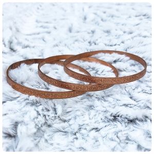 Copper-Colored Bangle Set